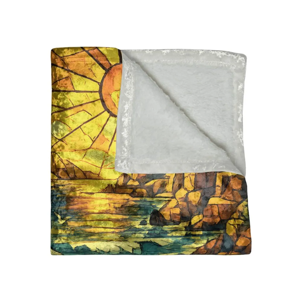 14863003927126994942_2048.jpeg Crushed Velvet Blanket —"Explore Beyond The Horizon" Design Cubic-Line(Campervan)