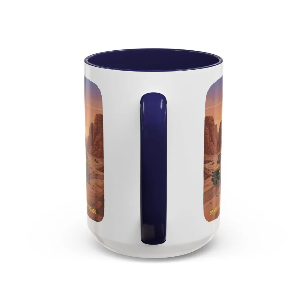 Accent Coffee Mug (11, 15oz) — "Desert Dreams Dusty Roads" Design Sitcom-Line