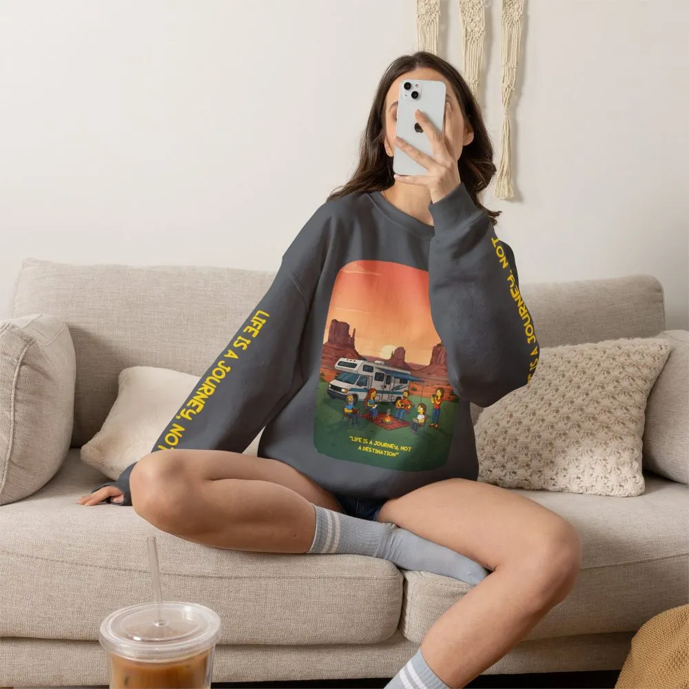 14873754229780984581_2048.jpeg Unisex Heavy Blend™ Crewneck Sweatshirt — "Life Is A Journey-Not A Destination" Design Sitcom-Line