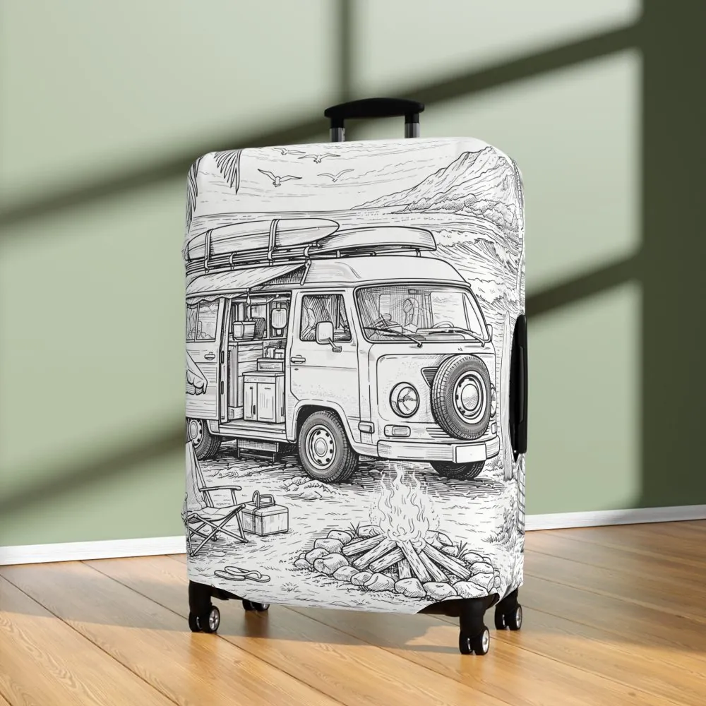 14877946517511616595_2048.jpeg Luggage Cover — Adventure Camper Sketch Travel Suitcase