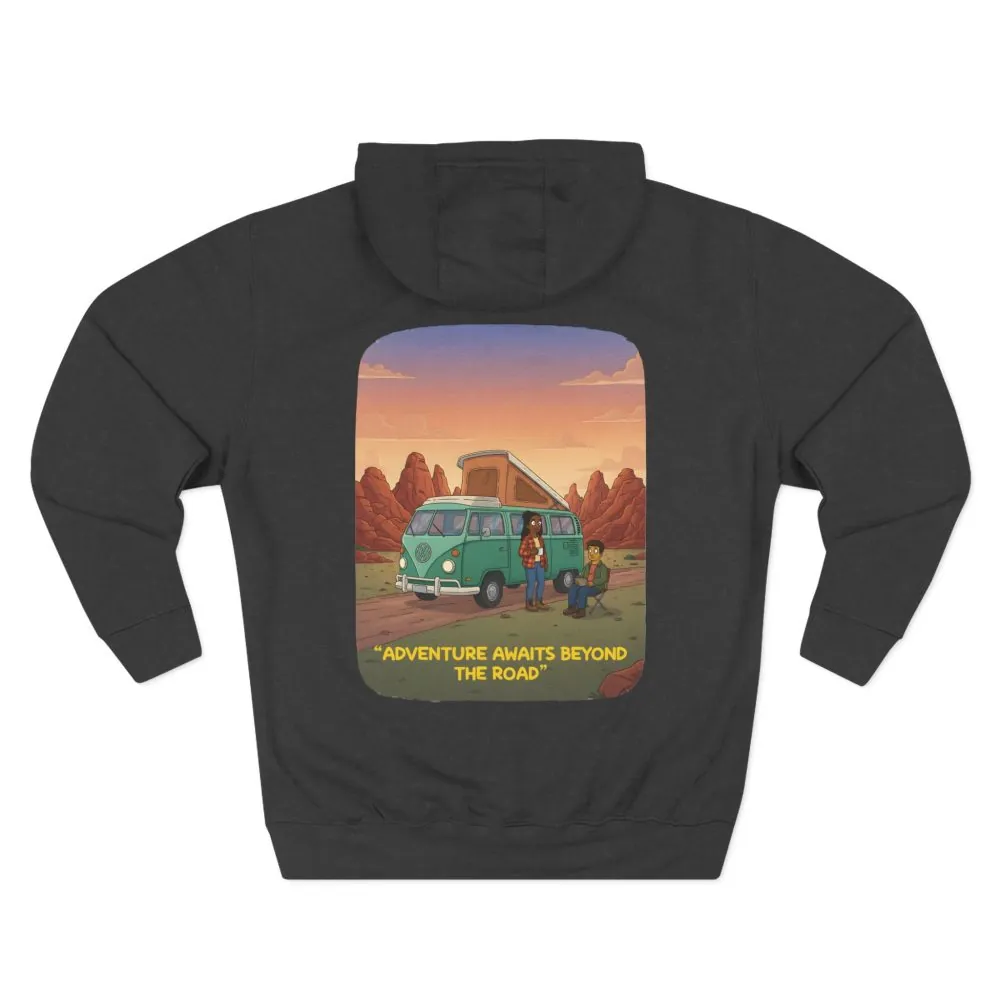 14880661988650720897_2048.jpeg Three-Panel Fleece Hoodie - "Adventure Awaits Beyond The Road" Design Sitcom-Line