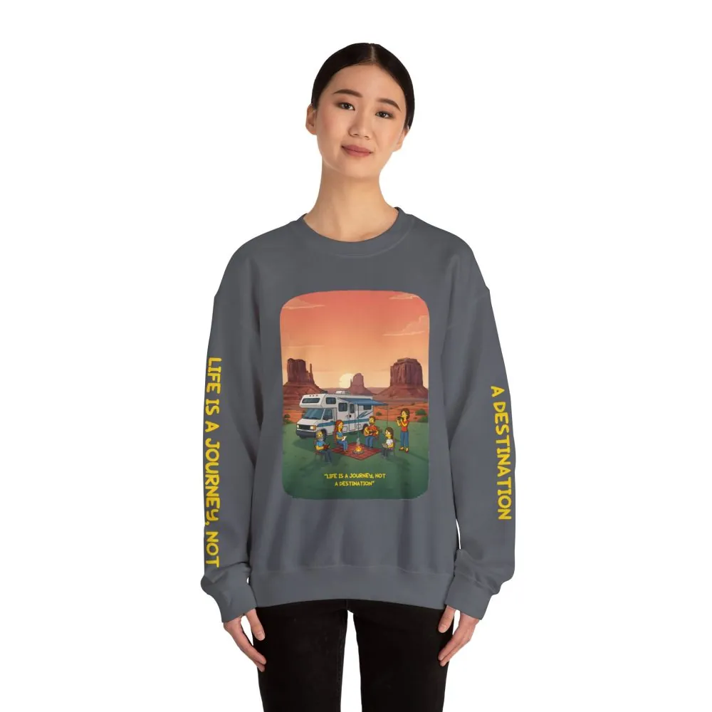 14903372321920411267_2048.jpeg Unisex Heavy Blend™ Crewneck Sweatshirt — "Life Is A Journey-Not A Destination" Design Sitcom-Line