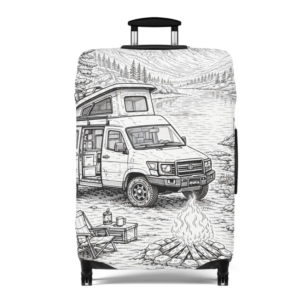 14915949240271397822_2048.jpeg Luggage Cover — Adventure Camper Sketch Travel Suitcase