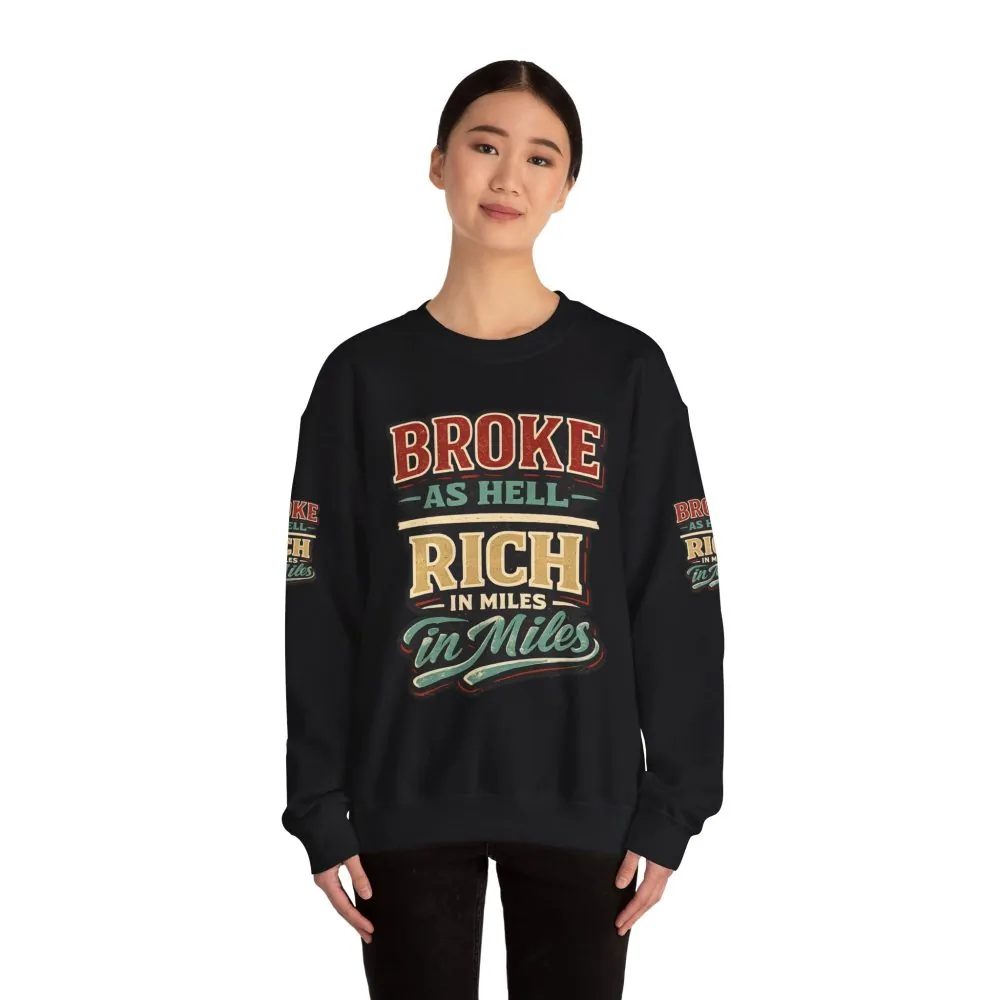 Unisex Heavy Blend™ Crewneck Sweatshirt — "Broke As Hell" Design F**K-Line