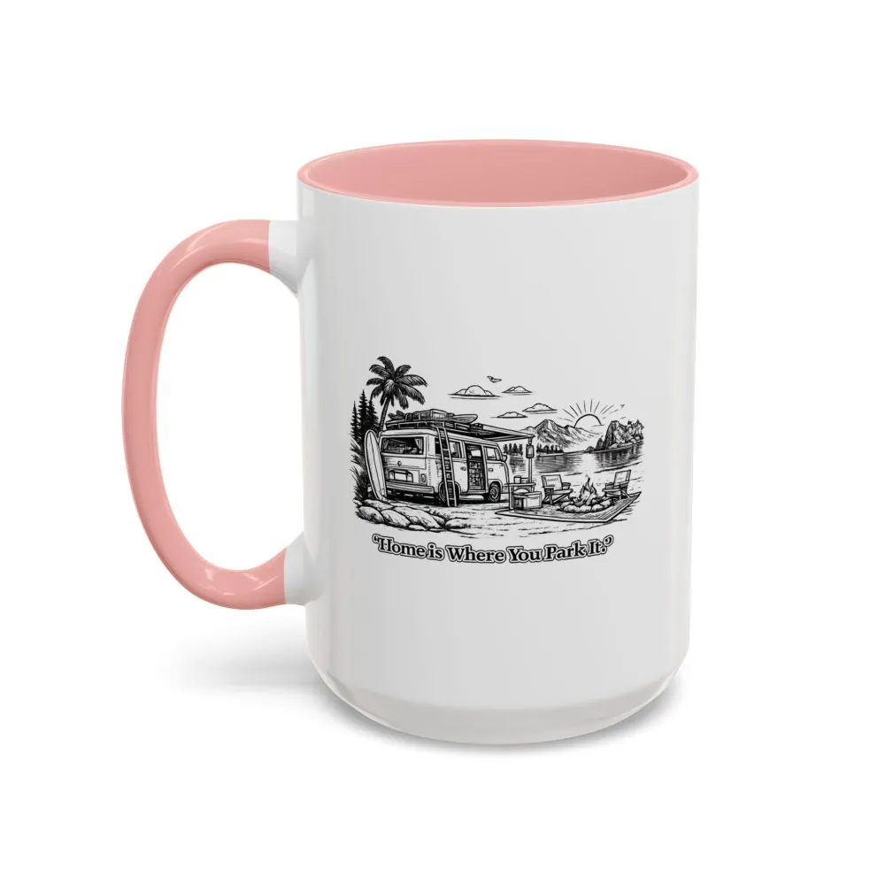14937189000793426582_2048.jpeg Accent Coffee Mug (11, 15oz) — "Home Is Where You Park It" Design Minimal-Line
