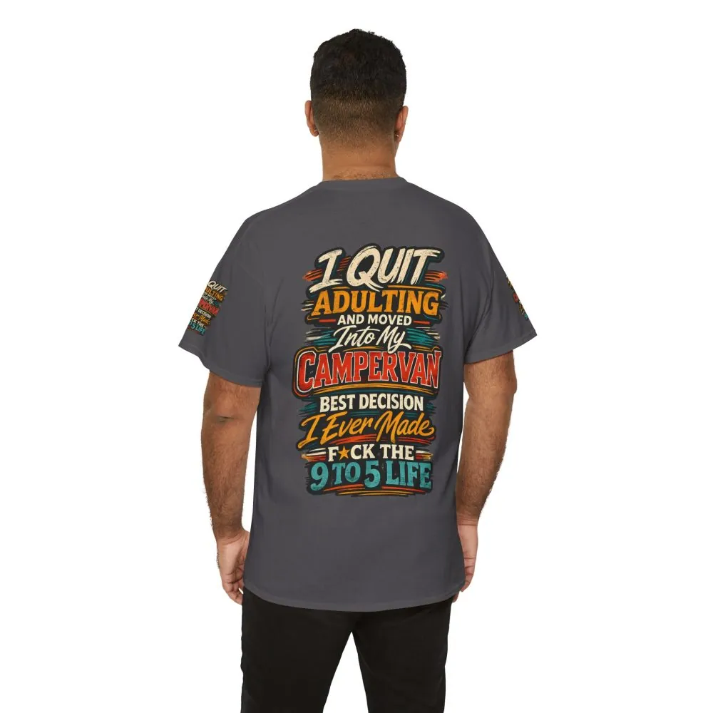 Unisex Heavy Cotton Tee — "I Quit Adulting" Design F**K-Line