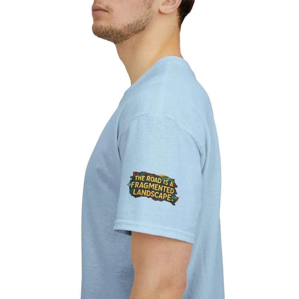 1497073270214746010_2048.jpeg Unisex Heavy Cotton Tee — "The Road Is A Fragmented Landscape" Design Cubic-Line