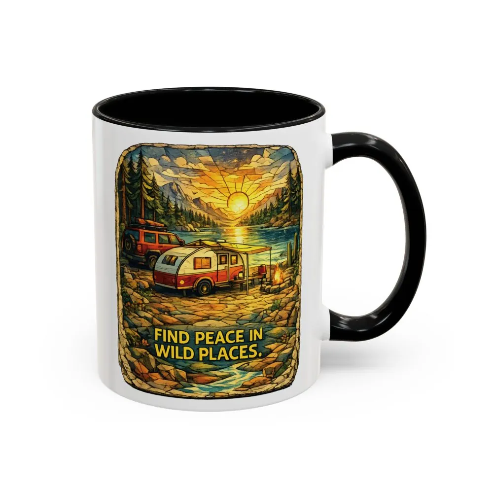 14970889547363284242_2048.jpeg Accent Coffee Mug (11, 15oz) — "Find Peace In Wild Places" Design Cubic-Line