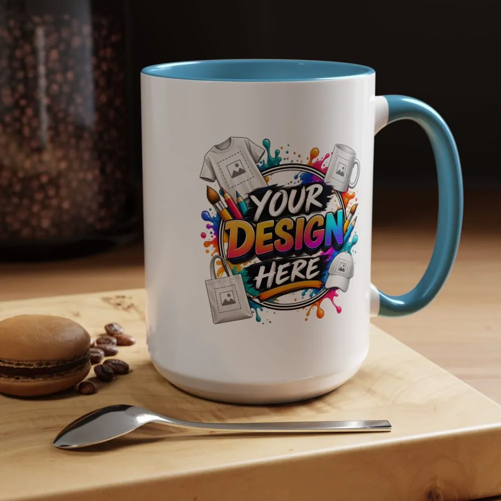 Accent Coffee Mug — Colorful 'Your Design Here' Artist Print (11/15 oz)