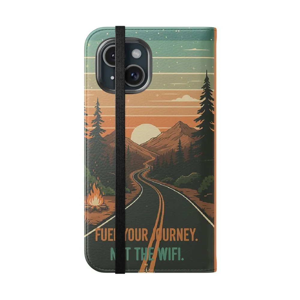 14995047434181565902_2048.jpeg Flip Phone Case — "Adventure Awaits Unplug & Drive" Wallet Case
