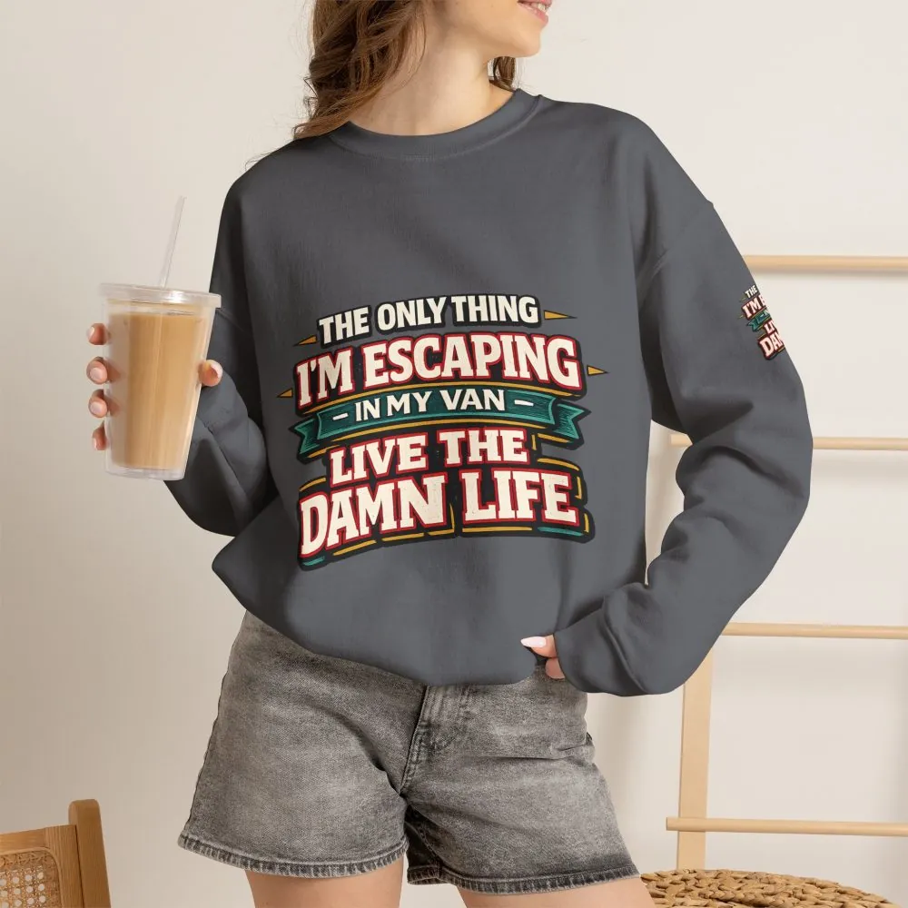 Unisex Heavy Blend™ Crewneck Sweatshirt — "The Only Thing I´m Escaping" Design F**K-Line