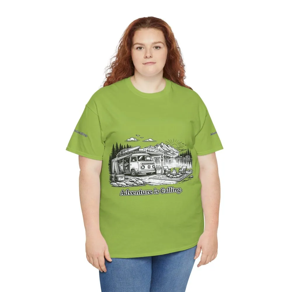 1500258543550000857_2048.jpeg Unisex Heavy Cotton Tee — "Adventure Is Calling" Design Minimal-Line