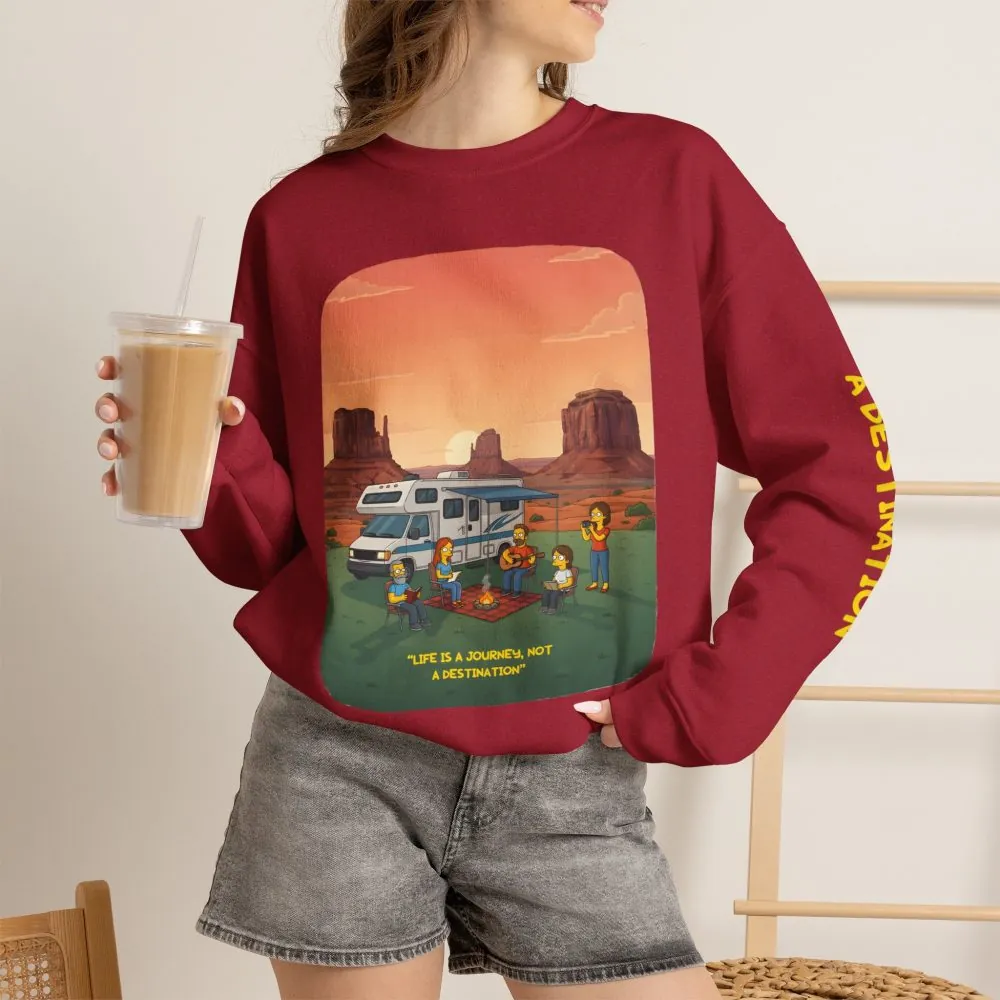 15017442524902877957_2048.jpeg Unisex Heavy Blend™ Crewneck Sweatshirt — "Life Is A Journey-Not A Destination" Design Sitcom-Line
