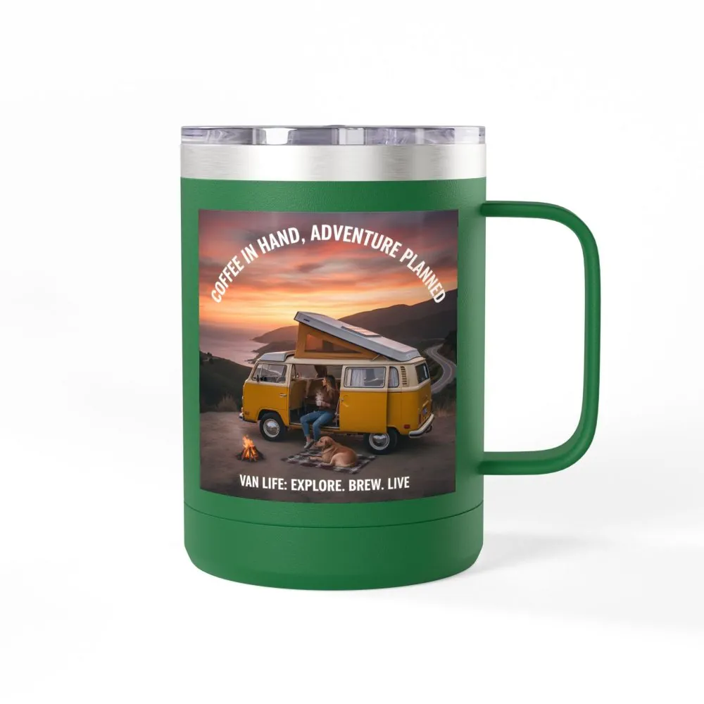 15025996811321863958_2048.jpeg Coffee Mug Tumbler, 15oz — "Coffee in Hand, Adventure Planned"