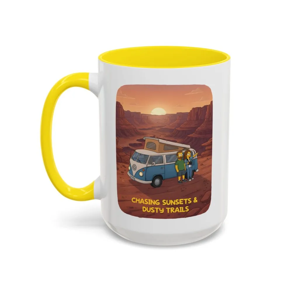 15052434637445349680_2048.jpeg Accent Coffee Mug (11, 15oz) — "Chasing Sunsets And Dusty Trails" Design Sitcom-Line