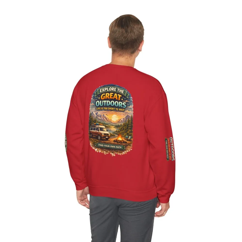 15064193641750496905_2048.jpeg Unisex Heavy Blend™ Crewneck Sweatshirt — "Explore The Great Outdoors" Design Scenic-Line