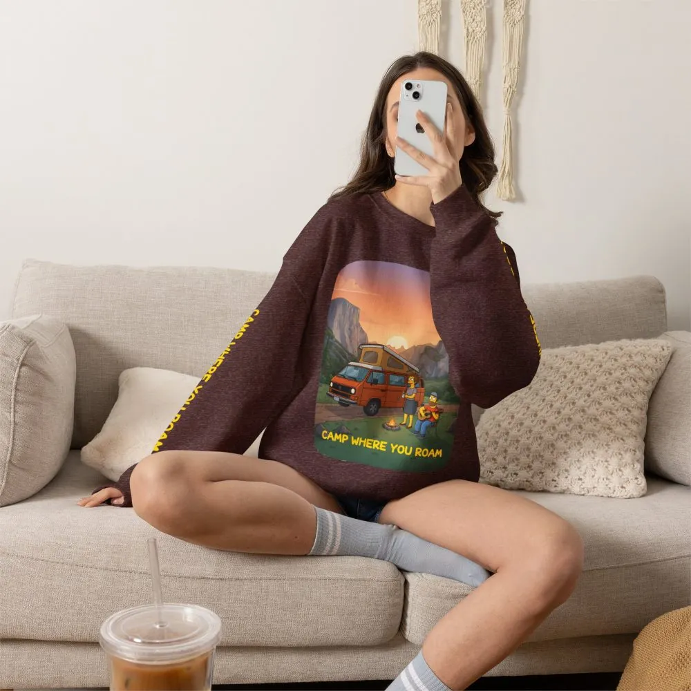 15073623587489110467_2048.jpeg Unisex Heavy Blend™ Crewneck Sweatshirt — "Camp Where You Roam" Design Sitcom-Line
