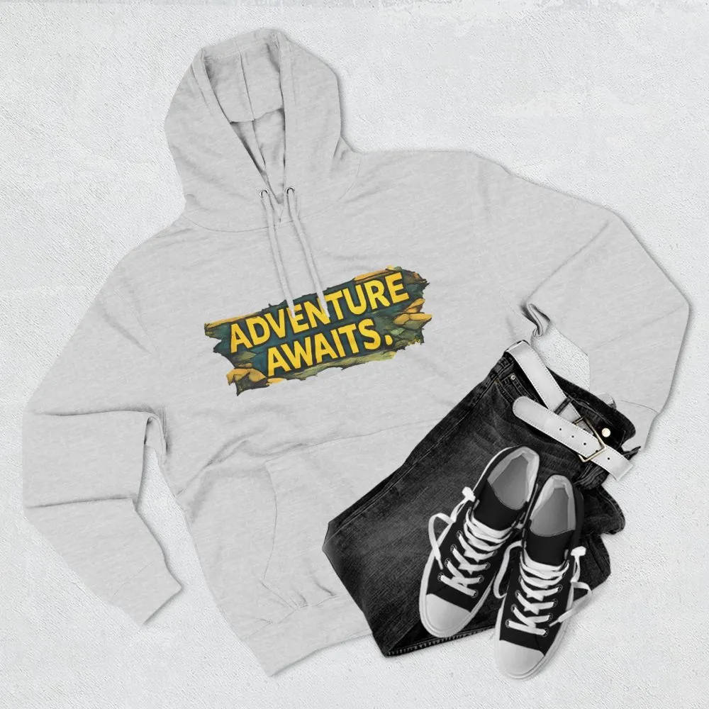 15075683157684338846_2048.jpeg Three-Panel Fleece Hoodie - "Adventure Awaits" Design Cubic-Line