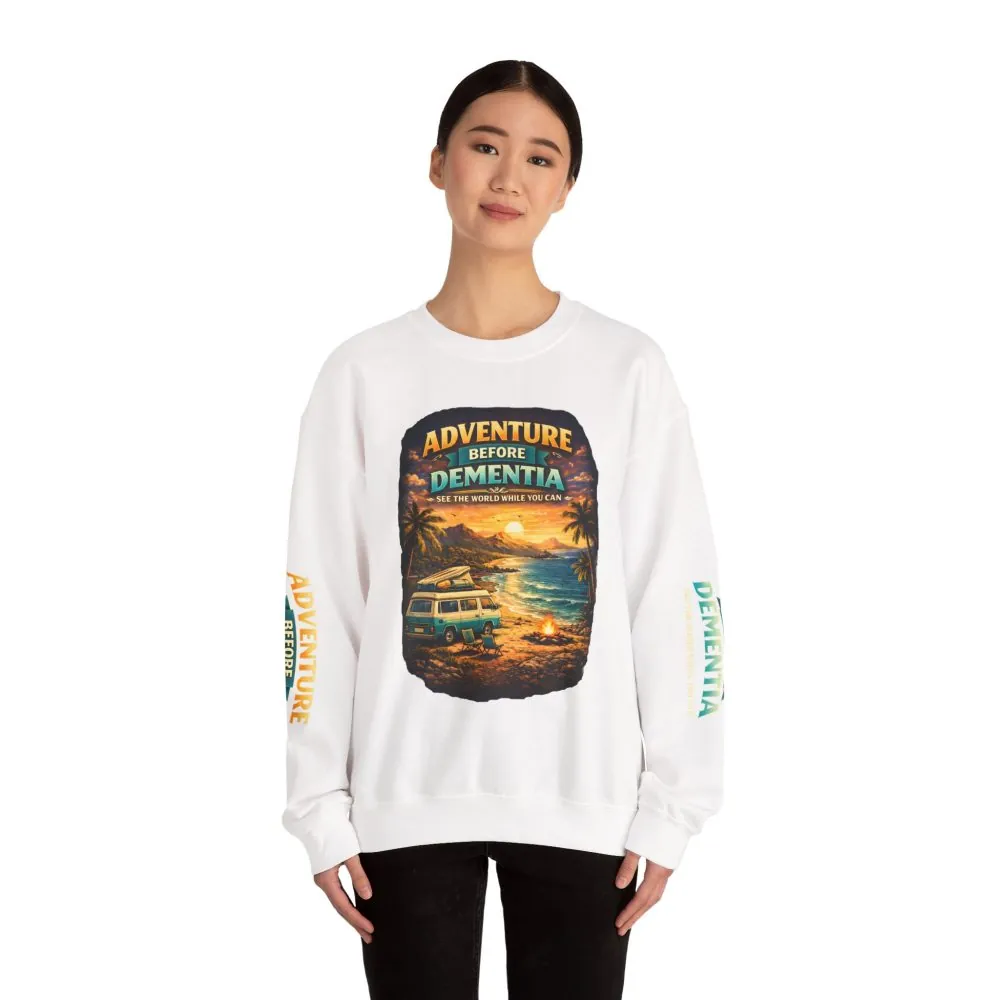 1507620780429031196_2048.jpeg Unisex Heavy Blend™ Crewneck Sweatshirt — "Adventure Before Dementia" Design Scenic-Line