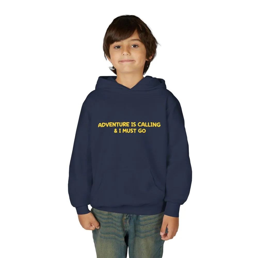 15085324243691144455_2048.jpeg Youth Hoodie(Gildan) – "Adventure Is Calling-I Must Go" (Design Sitcom-Line)