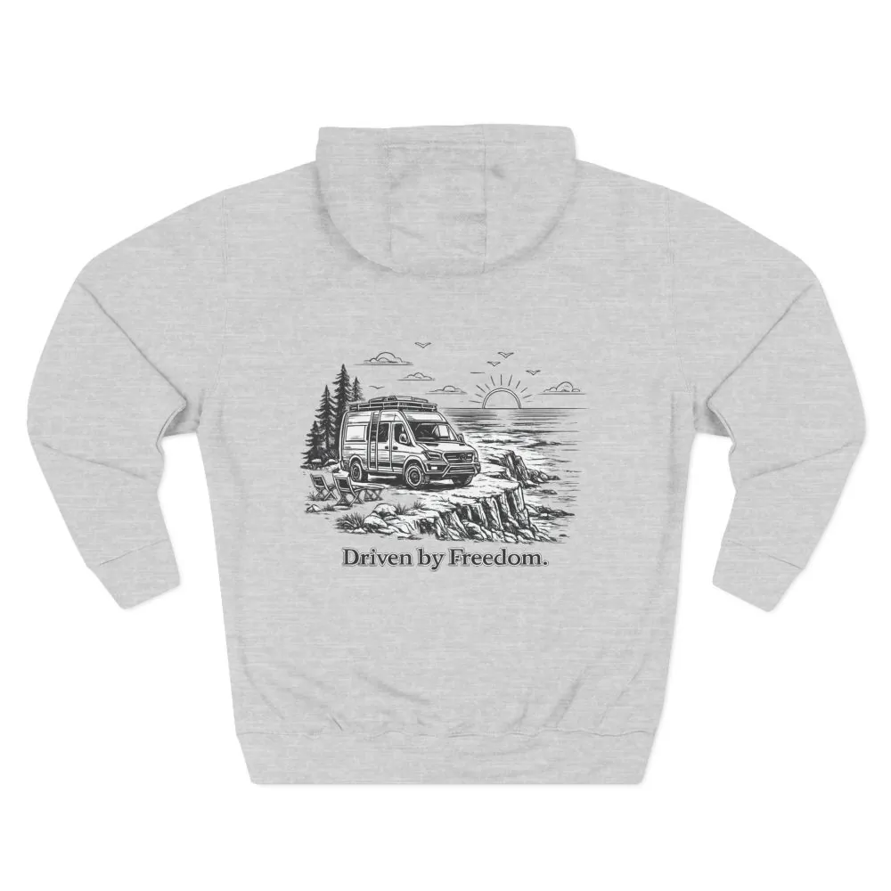 15096354308418388474_2048.jpeg Three-Panel Fleece Hoodie - "Driven By Freedom" Design Minimal-Line