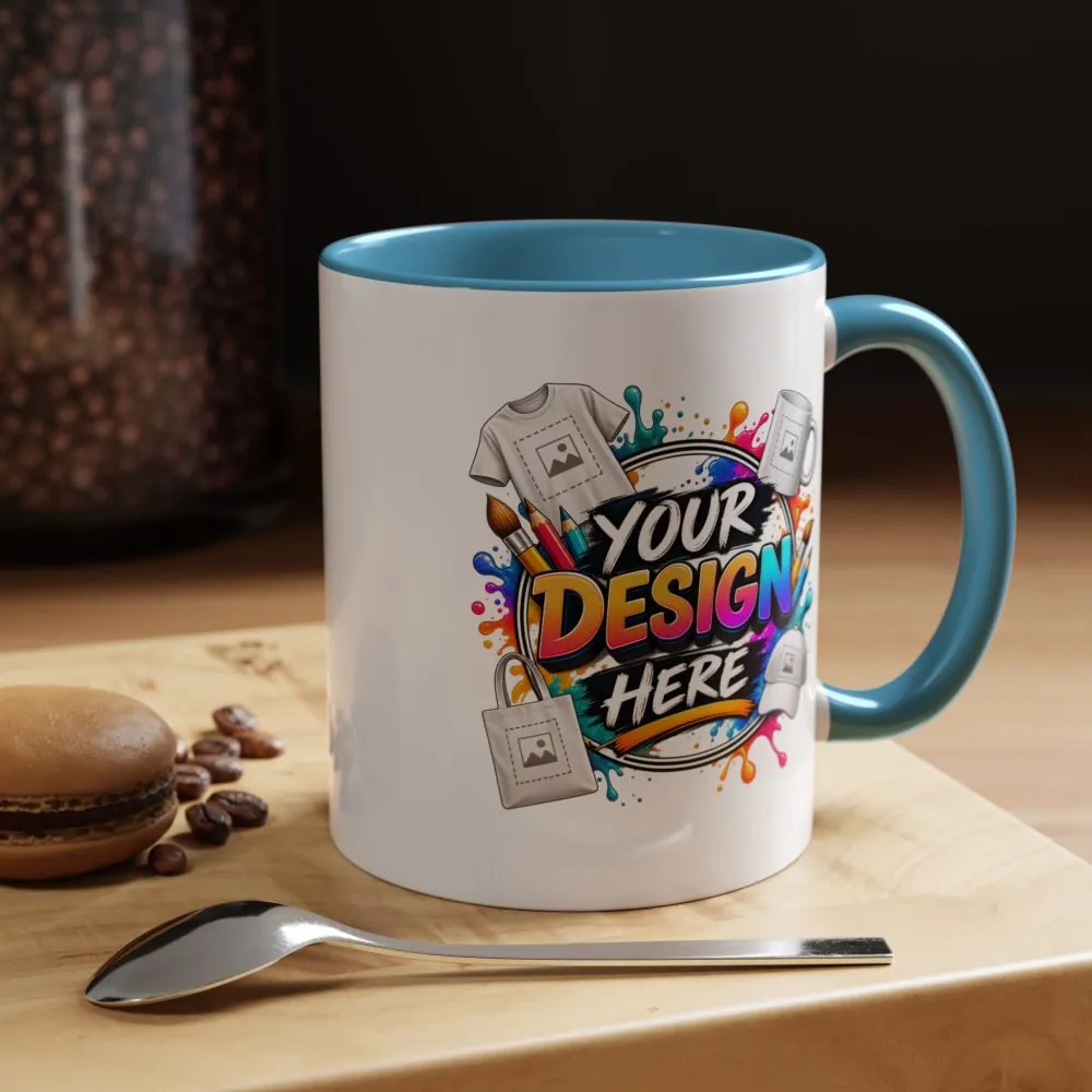 Accent Coffee Mug — Colorful 'Your Design Here' Artist Print (11/15 oz)