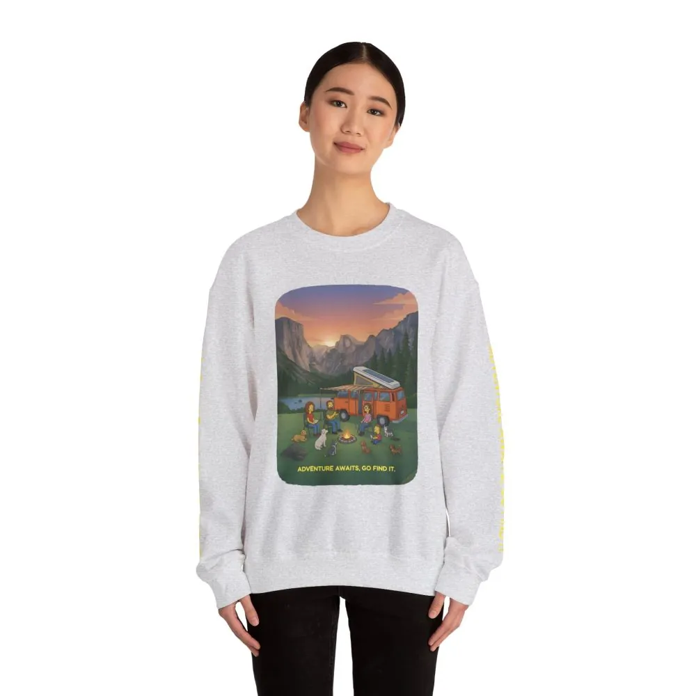 15102015485452292958_2048.jpeg Unisex Heavy Blend™ Crewneck Sweatshirt — "Adventure Awaits-Go Find It"" Design Sitcom-Line