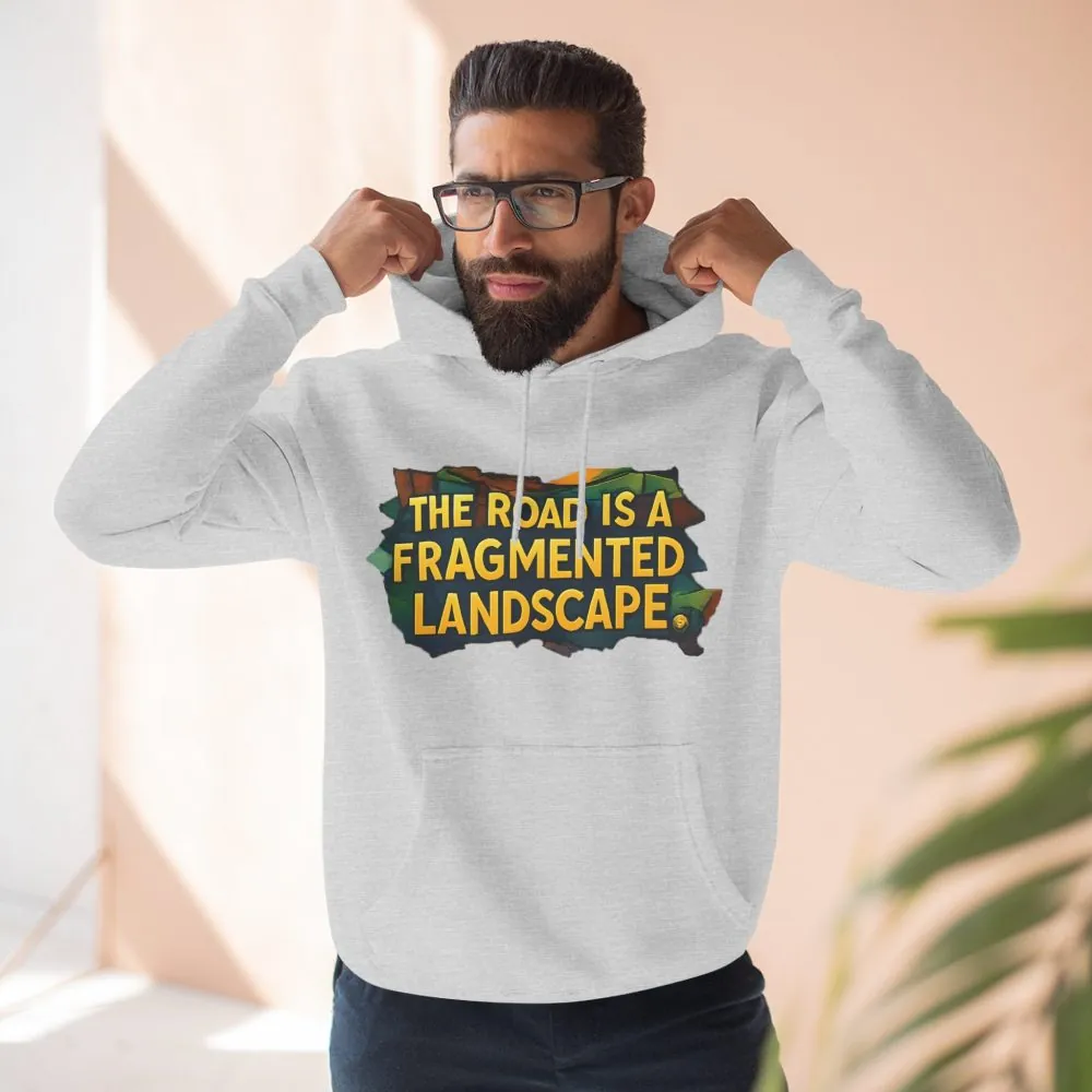 15114660040760214552_2048.jpeg Three-Panel Fleece Hoodie - "The Road Is A Fragmented Landscape" Design Cubic-Line