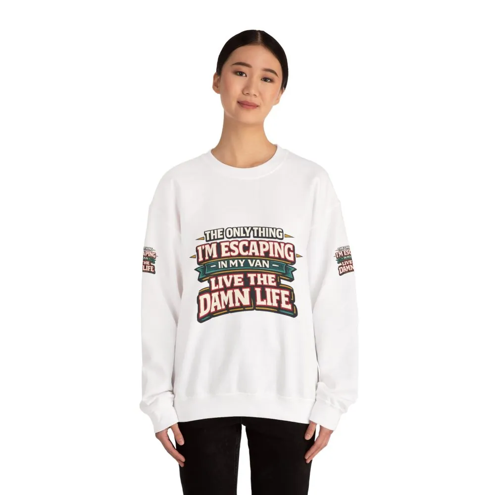 Unisex Heavy Blend™ Crewneck Sweatshirt — "The Only Thing I´m Escaping" Design F**K-Line
