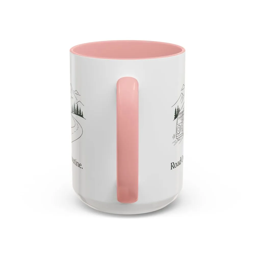 Accent Coffee Mug (11, 15oz) — "Road Over Routine" Design Minimal-Line