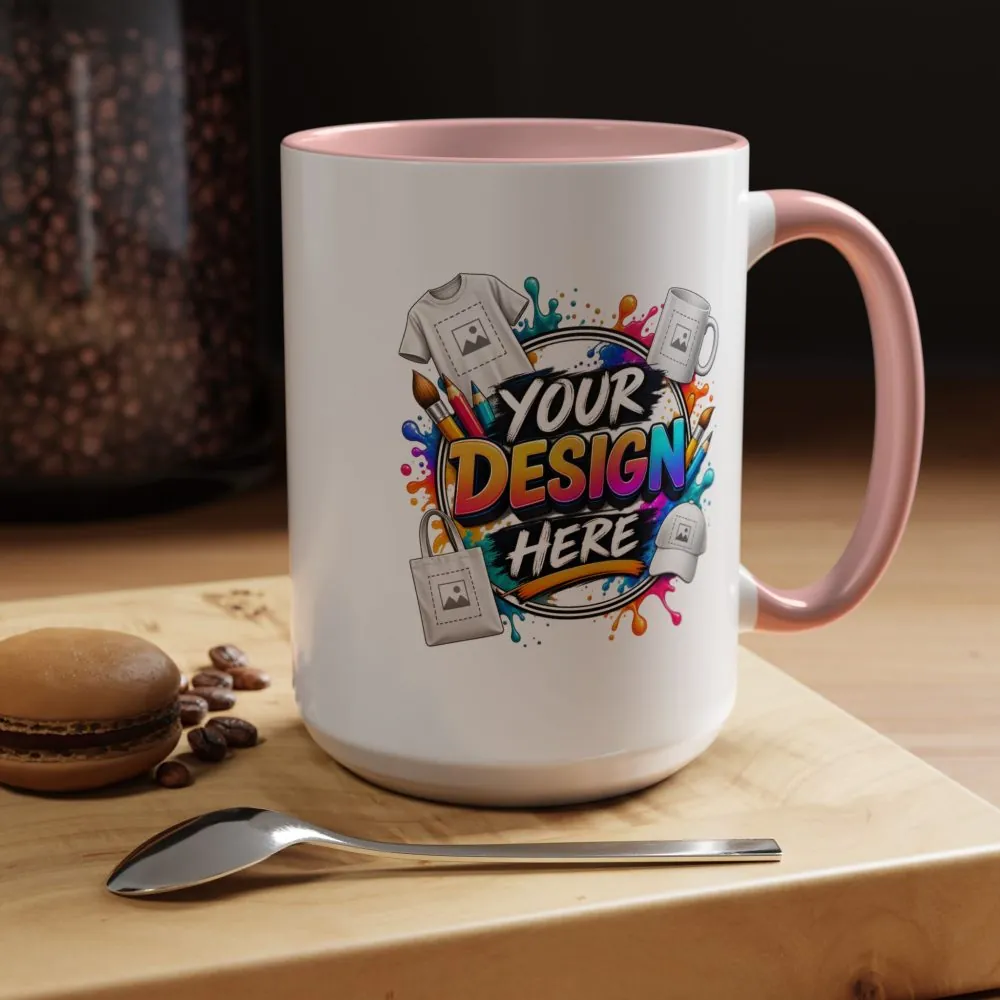 Accent Coffee Mug — Colorful 'Your Design Here' Artist Print (11/15 oz)