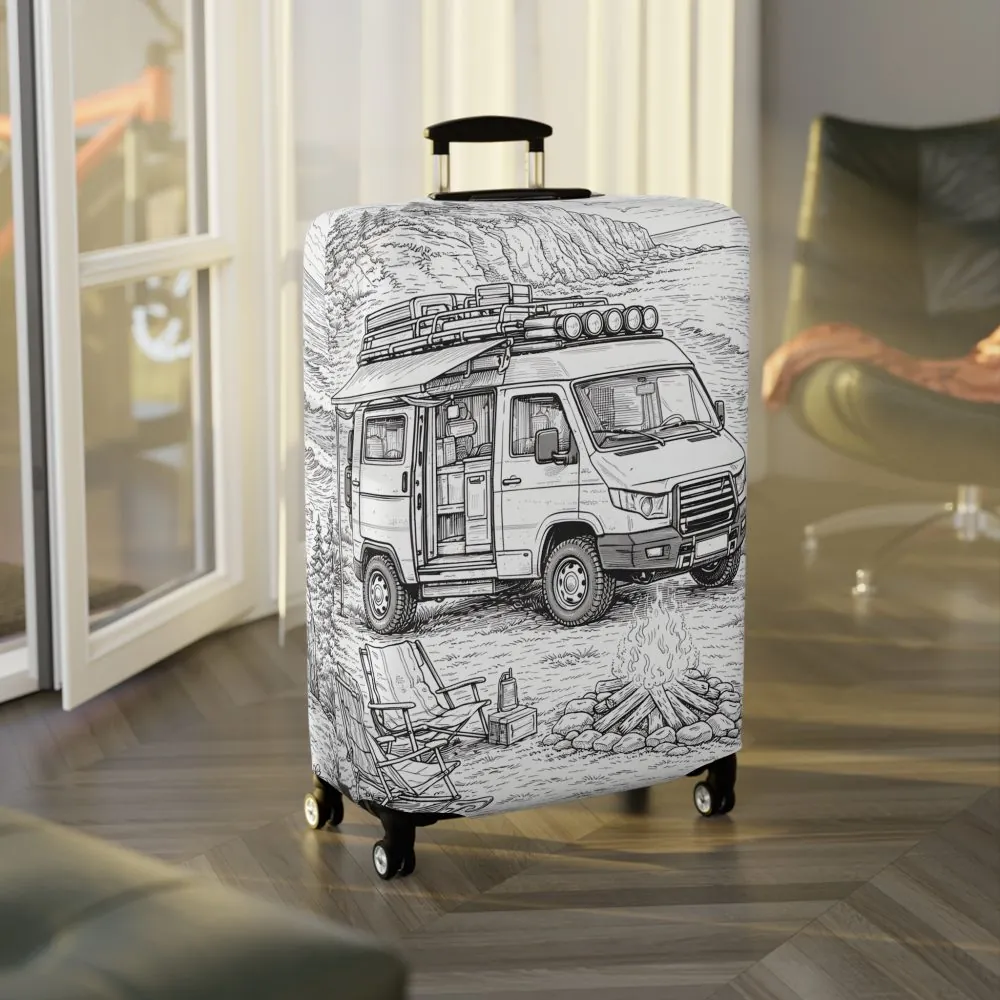 15142604029821818668_2048.jpeg Luggage Cover — Adventure Camper Sketch Travel Suitcase
