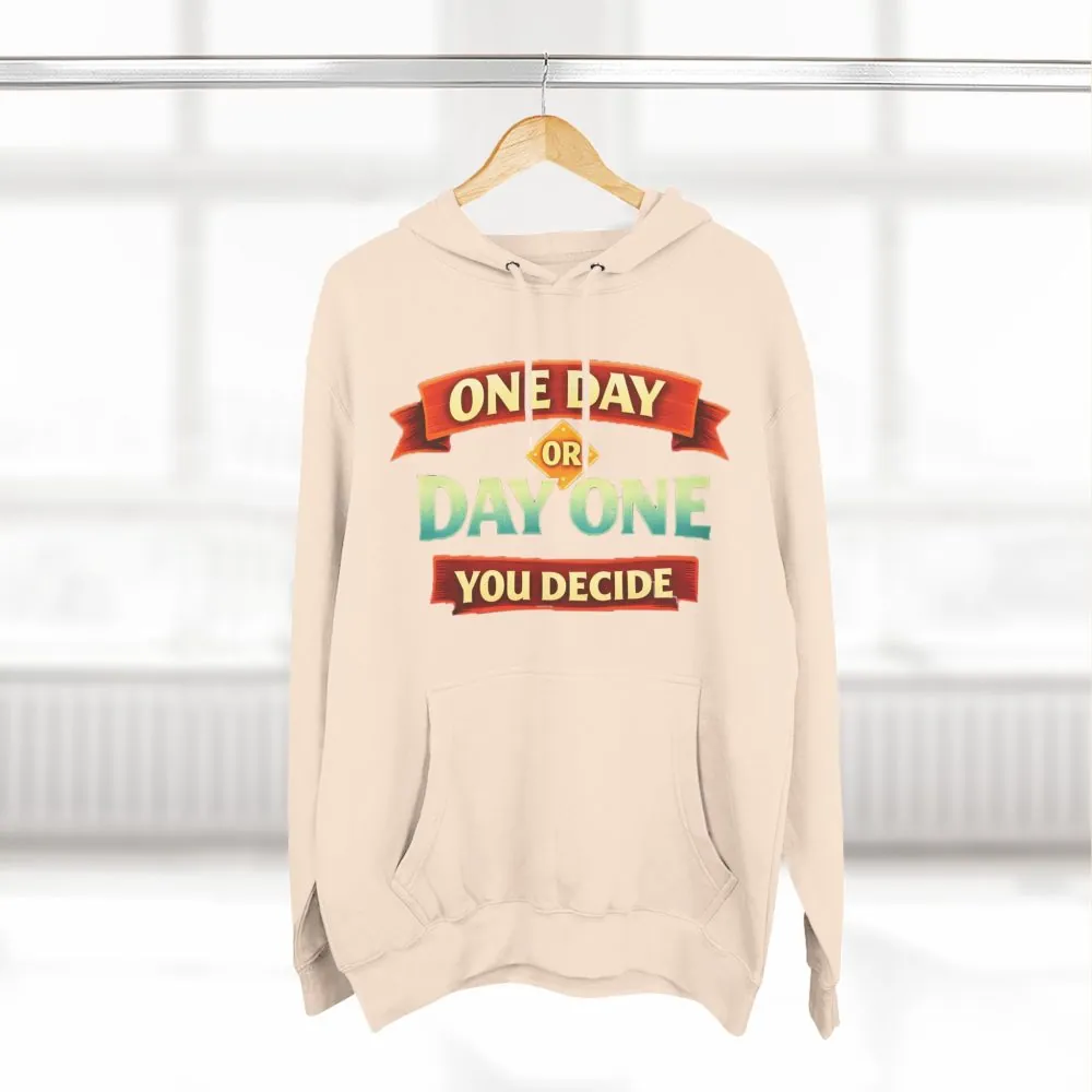 15153241706759378498_2048.jpeg Three-Panel Fleece Hoodie - "One Day Or Day One" Design Scenic-Line