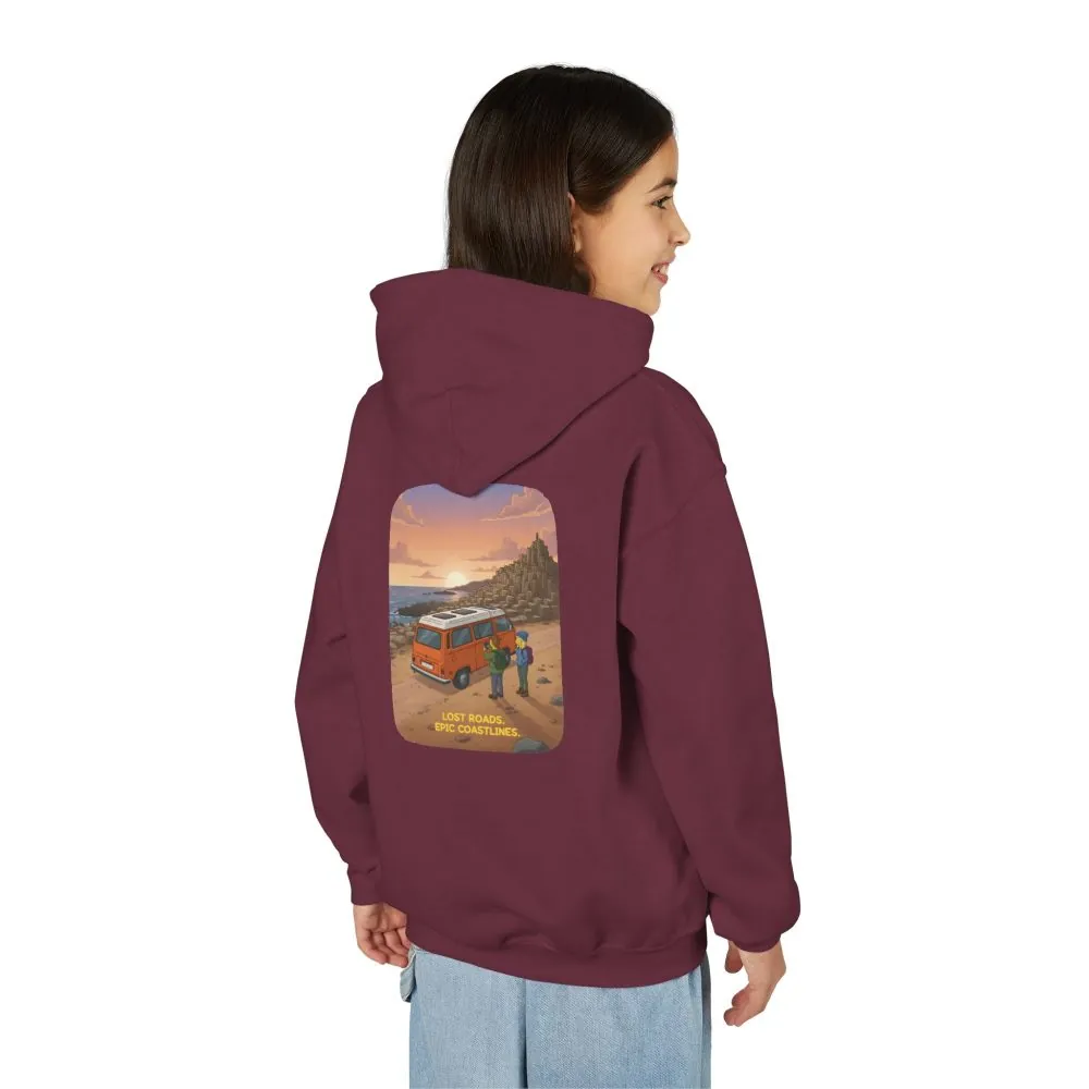 15159752240788279416_2048.jpeg Youth Hoodie(Gildan) – "Lost Roads Epic Coastlines" (Design Sitcom-Line)