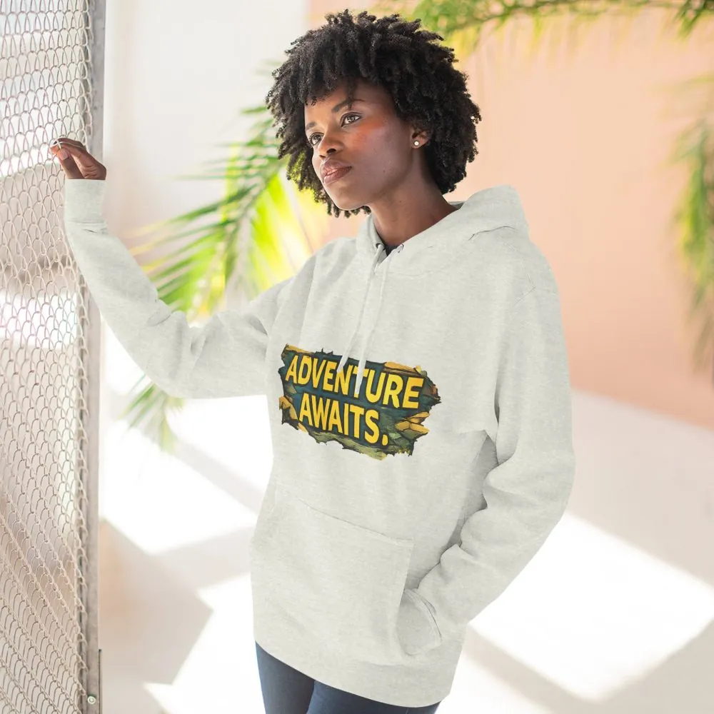 15167218925654590201_2048.jpeg Three-Panel Fleece Hoodie - "Adventure Awaits" Design Cubic-Line