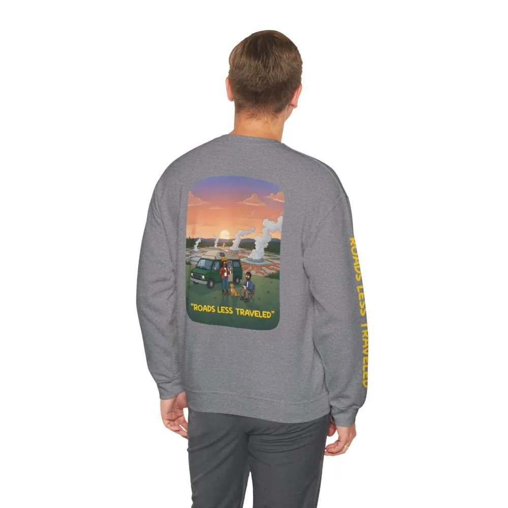 15186724551770247740_2048.jpeg Unisex Heavy Blend™ Crewneck Sweatshirt — "Roads Less Traveled" Design Sitcom-Line
