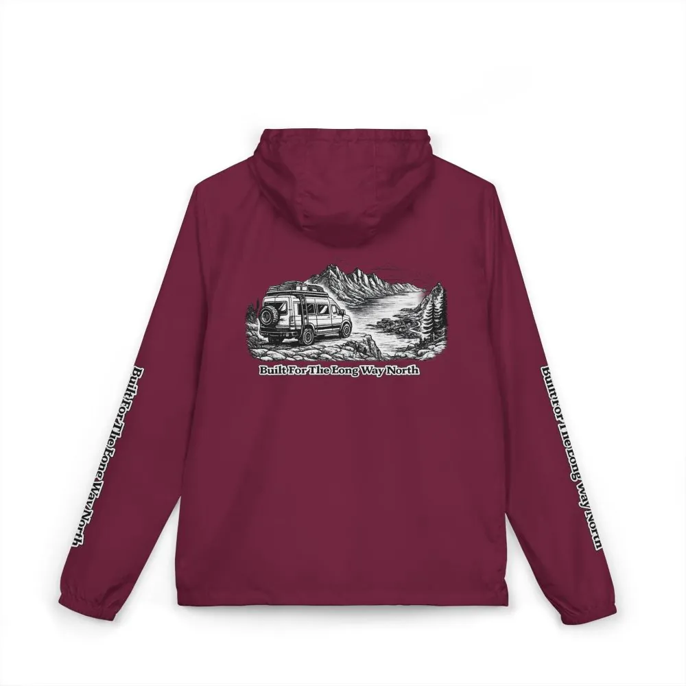 15191663974849962402_2048.jpeg Unisex Full-Zip Windbreaker Jacket — "Built For The Long Way North" (Design "Minimal-Line")