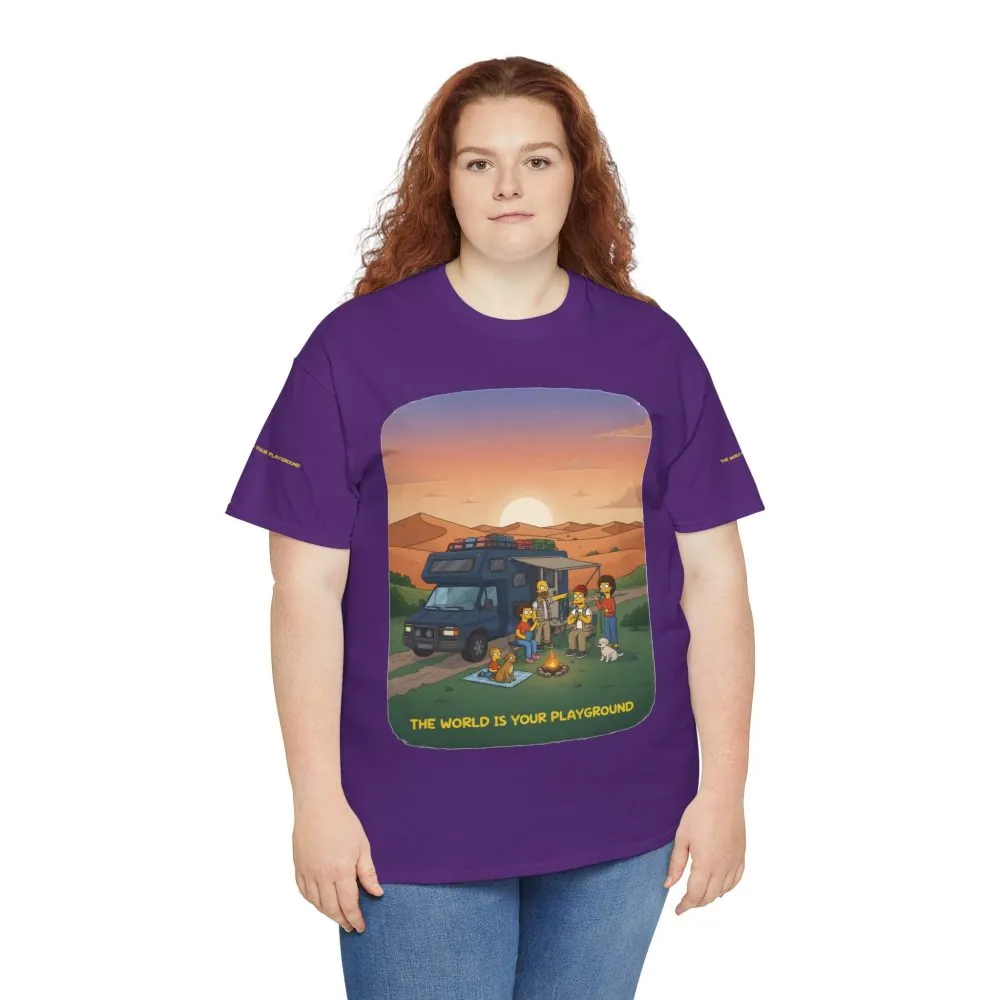 15191747361877642788_2048.jpeg Unisex Heavy Cotton Tee — "The World Is Your playground" Design Sitcom-Line