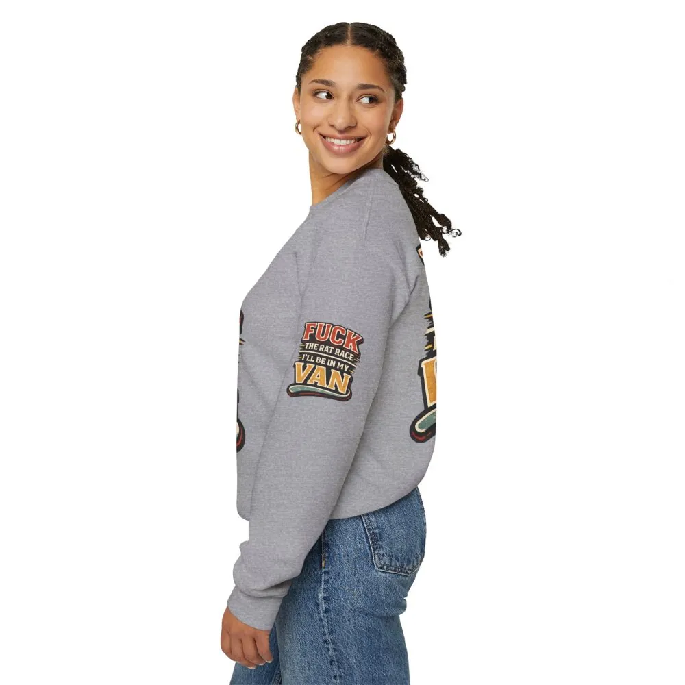 Unisex Heavy Blend™ Crewneck Sweatshirt — "Fuck The Rat Race" Design F**K-Line