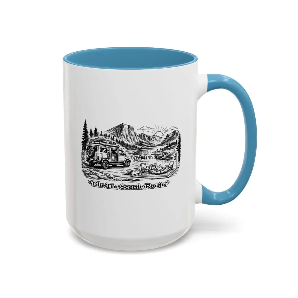 15204199964520344056_2048.jpeg Accent Coffee Mug (11, 15oz) — "Take The Scenic Route" Design Minimal-Line