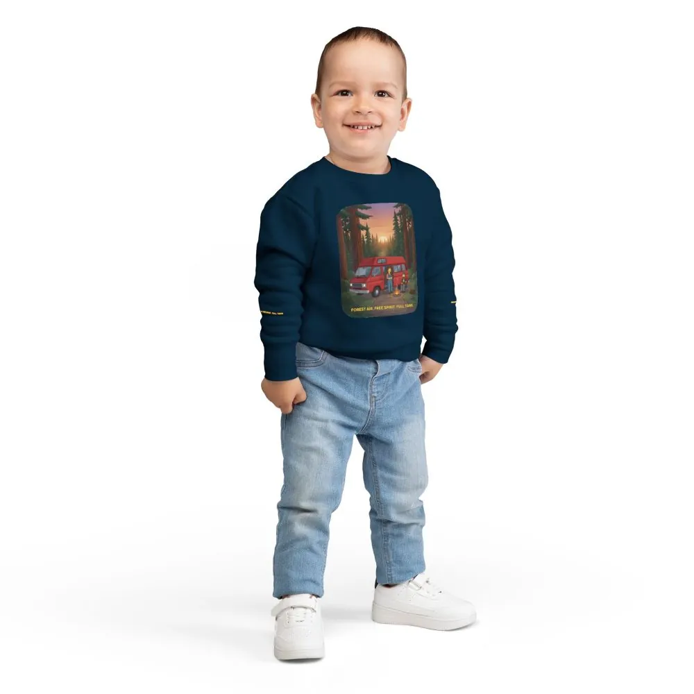 Toddler Sweatshirt - "Forest Air Free Spirit Full Tank" (Design Sitcom-Line)