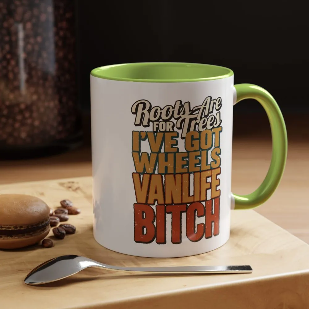 Accent Coffee Mug (11, 15oz) — "Roots Are For Trees" Design F**K-Line