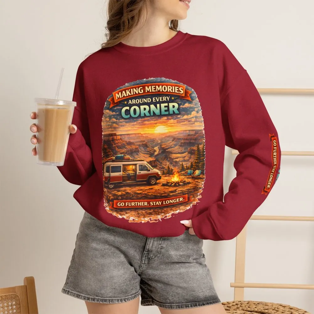 15214730308193787967_2048.jpeg Unisex Heavy Blend™ Crewneck Sweatshirt — "Making Memories Around Every Corner" Design Scenic-Line
