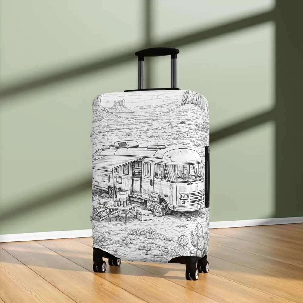 15215702483980171623_2048.jpeg Luggage Cover — Adventure Camper Sketch Travel Suitcase