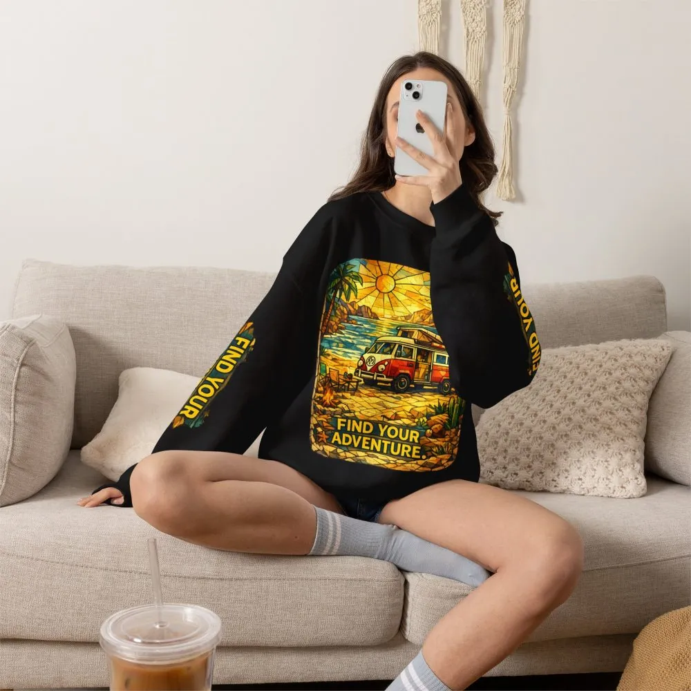 15215940254703403831_2048.jpeg Unisex Heavy Blend™ Crewneck Sweatshirt — "Find Your Adventure" Design Cubic-Line