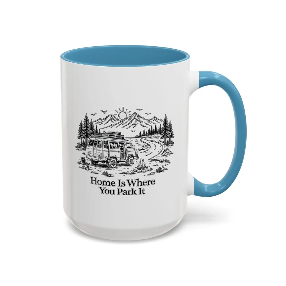 15224736730296307916_2048.jpeg Accent Coffee Mug (11, 15oz) — "Home Is Where You Park It" Design Minimal-Line