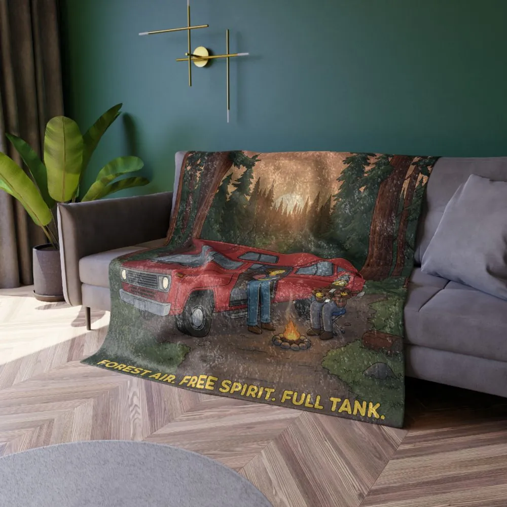 15244446629401647444_2048.jpeg Crushed Velvet Blanket —"Forest Air Free Spirit Full Tank" Design Sitcom-Line (Campervan)