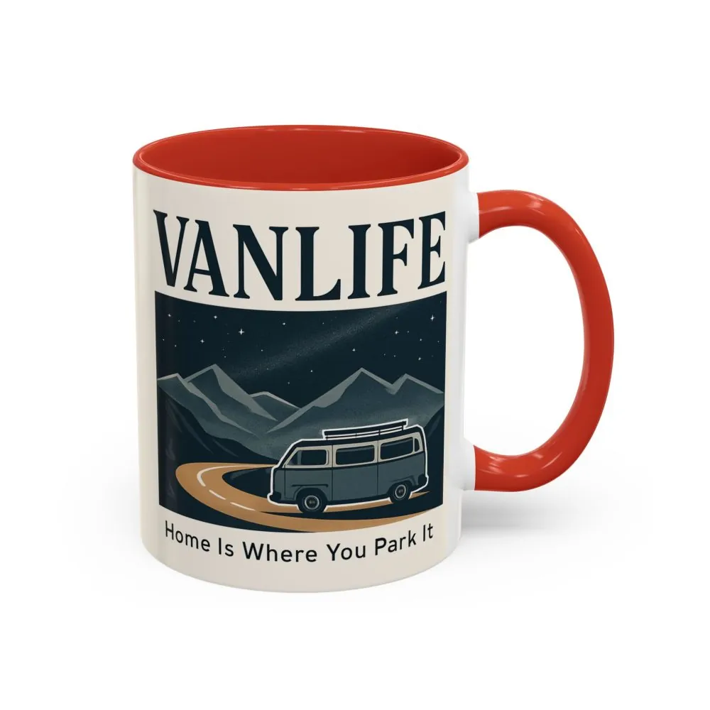 15259078270250121703_2048.jpeg Coffee Mug — "Vanlife - Home Is Where You Park It" Accent Campervan Travel Mug