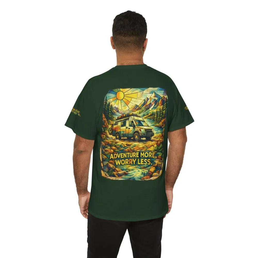 15279008557921096029_2048.jpeg Unisex Heavy Cotton Tee — "Adventure More Worry Less" Design Cubic-Line