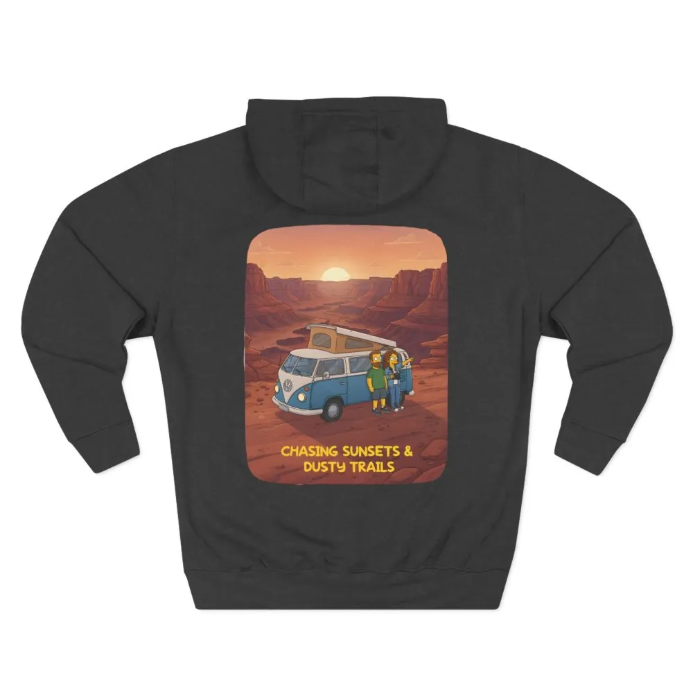 15279713197242029039_2048.jpeg Three-Panel Fleece Hoodie - "Chasing Sunsets And Dusty Trails" Design Sitcom-Line